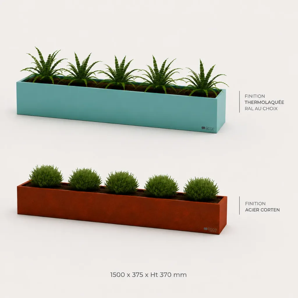 Jardinière Standard 1500 x 375 x ht. 370 mm