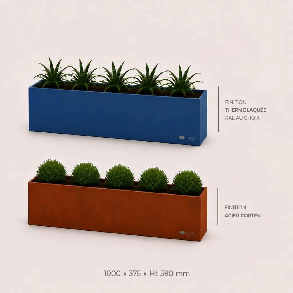 Jardinière Standard 1000 x 375 x ht. 590 mm
