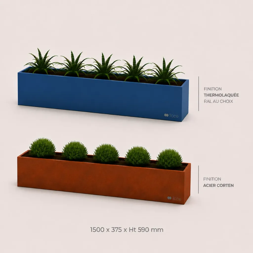 Jardinière Standard 1500 x 375 x ht. 590 mm