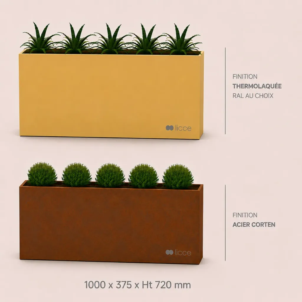 Jardinière Standard 1000 x 375 x ht. 720 mm