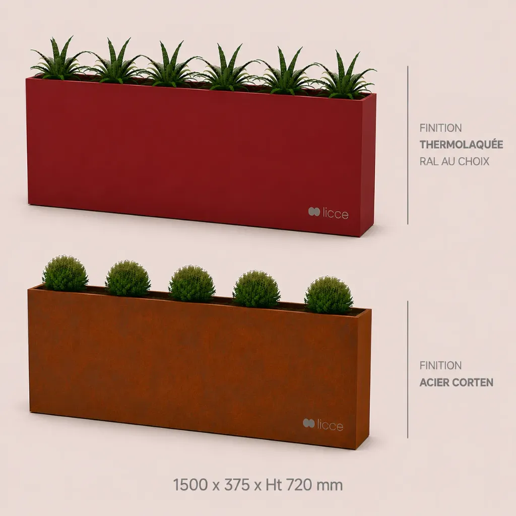 Jardinière Standard 1500 x 375 x ht. 720 mm