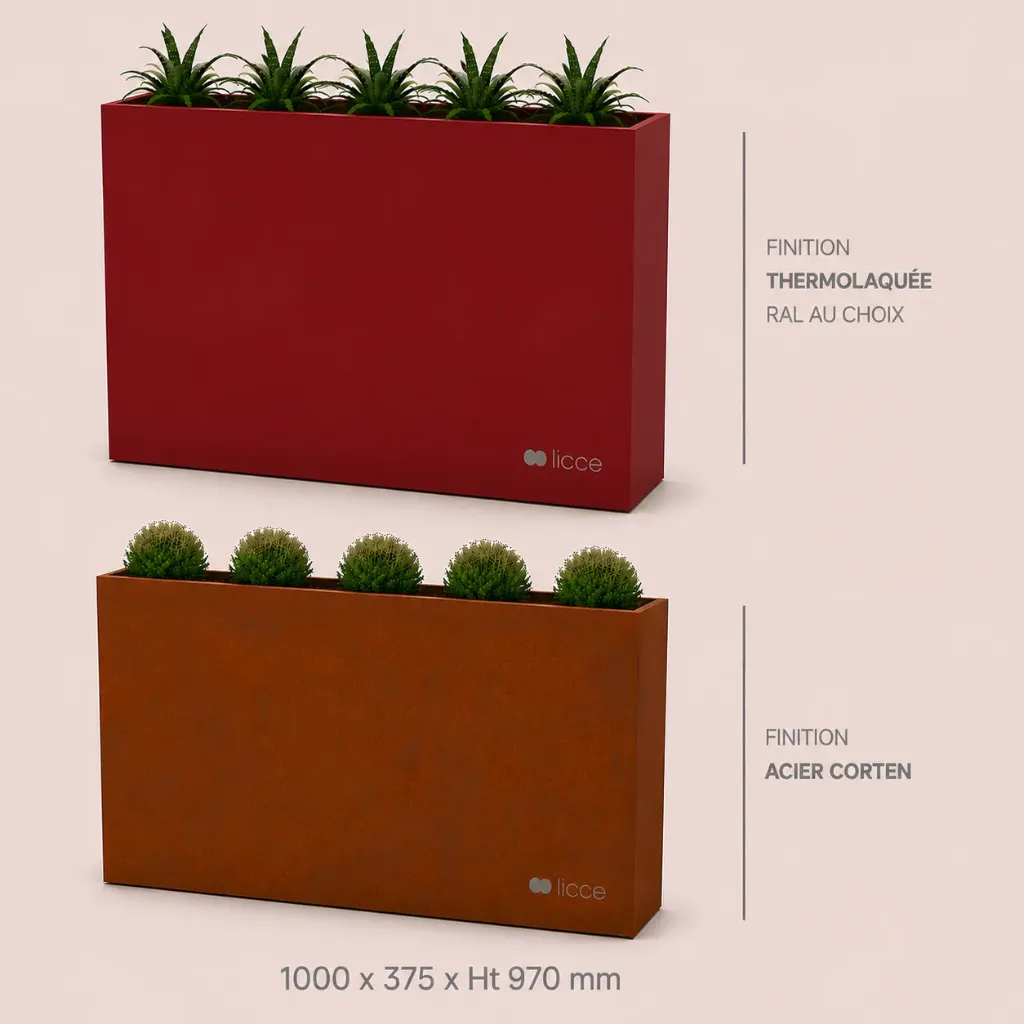 Jardinière Standard 1000 x 375 x ht. 970 mm