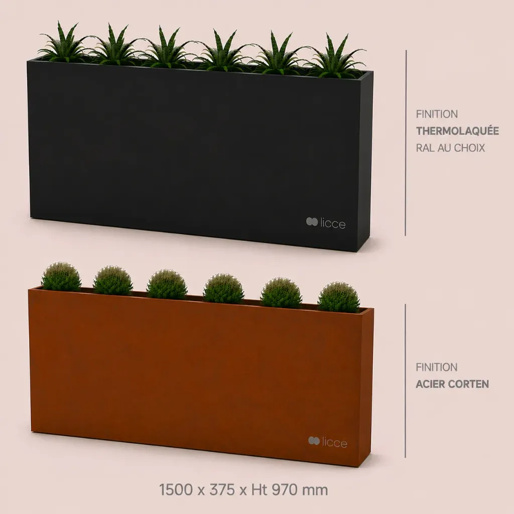 Jardinière Standard 1500 x 375 x ht. 970 mm