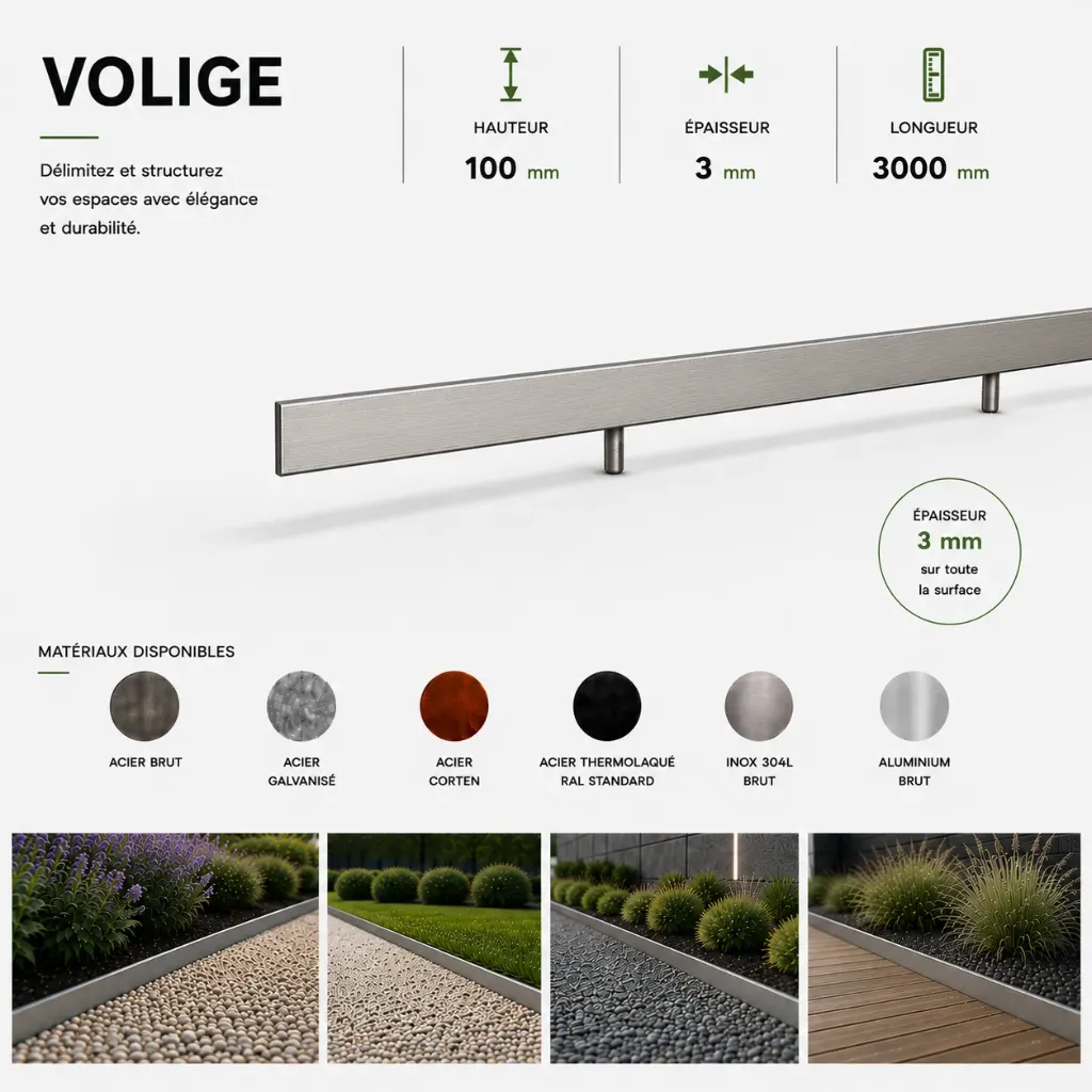 Volige Épaisseur 3 mm - Hauteur 100 mm - Longueur 3000 mm