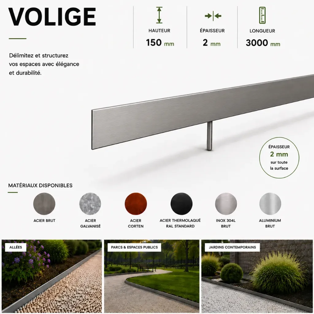Volige Épaisseur 2 mm - Hauteur 150 mm - Longueur 3000 mm