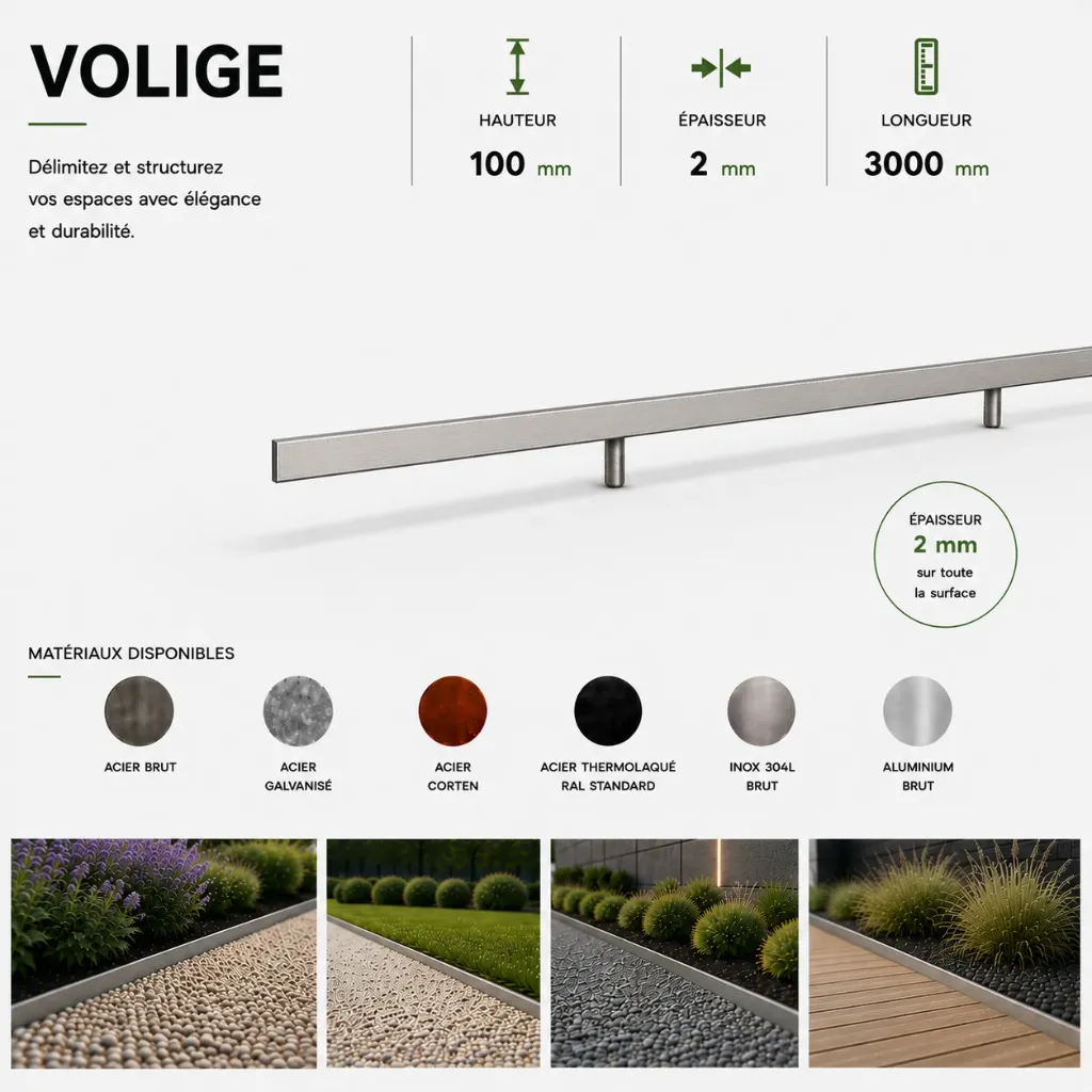 Volige Épaisseur 2 mm - Hauteur 100 mm - Longueur 3000 mm