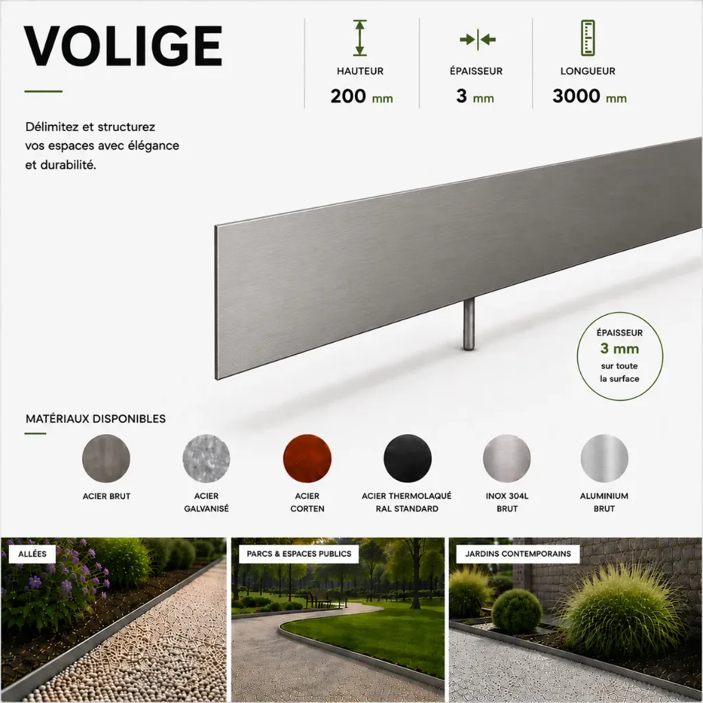 Volige Épaisseur 3 mm - Hauteur 200 mm - Longueur 3000 mm