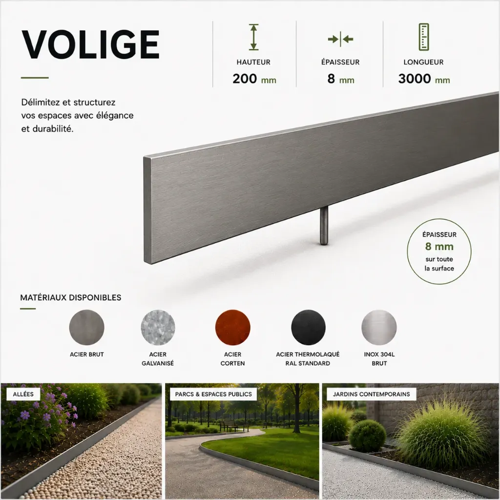 Volige Épaisseur 8 mm - Hauteur 200 mm - Longueur 3000 mm