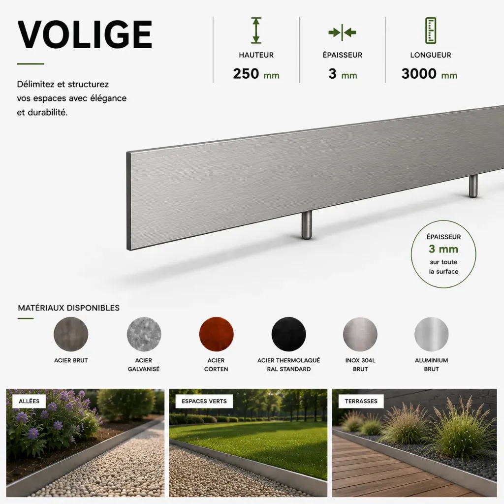 Volige Épaisseur 3 mm - Hauteur 250 mm - Longueur 3000 mm