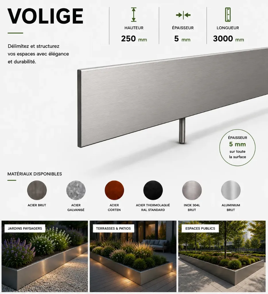 Volige Épaisseur 5 mm - Hauteur 250 mm - Longueur 3000 mm