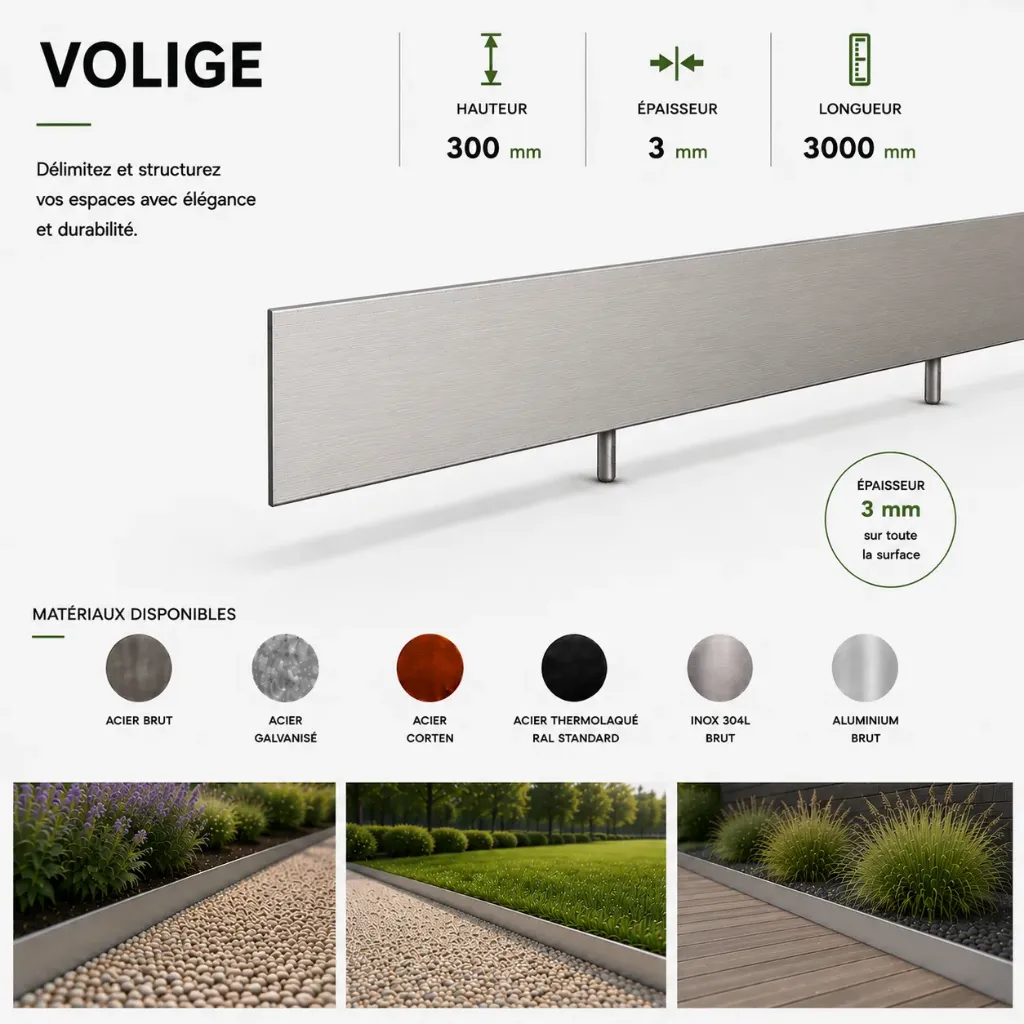 Volige Épaisseur 3 mm - Hauteur 300 mm - Longueur 3000 mm