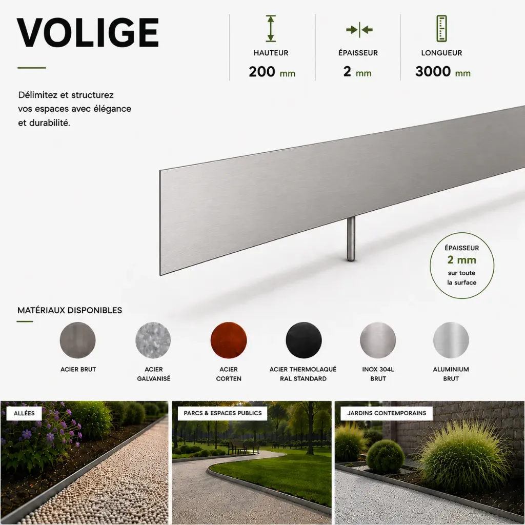 Volige Épaisseur 2 mm - Hauteur 200 mm - Longueur 3000 mm